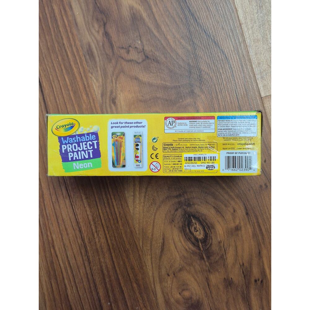 Crayola Washable project paint neon 10 colors 2 Fl Oz Bottles Skin Washable s33 - Picture 6 of 7